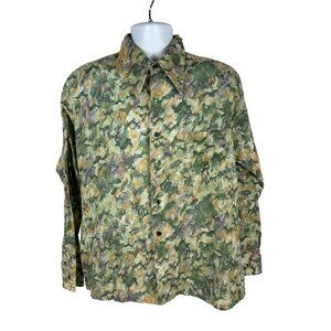 Camouflage Long Sleeve Button-Up Mens Shirt By Blue Buckle Size L